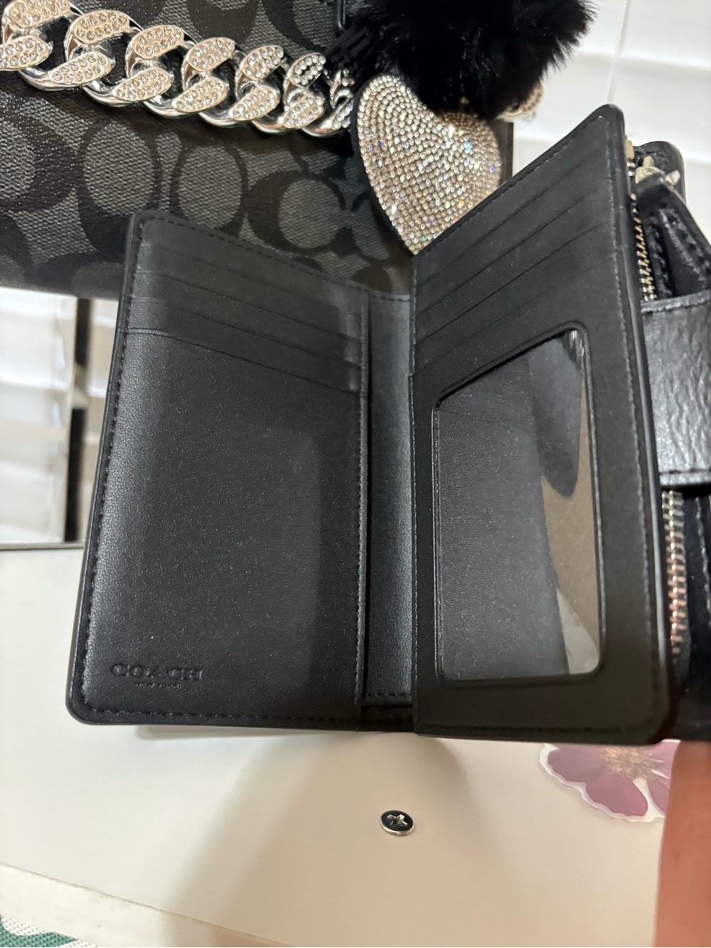 Coach Black Signature Canvas Rowan Satchel With Matching Wallet - Picture 5 of 12